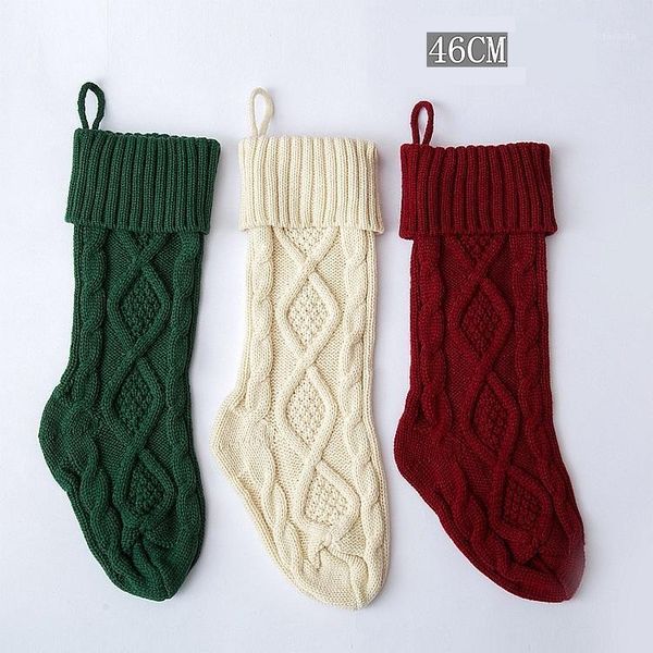 

christmas decorations large 46cm knitted wool home decoration candy bag socks set diamond gift ornament