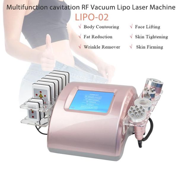 Stock di macchina per dimagrimento grasso laser lipo per cavitazione ultrasonica! Apparecchiatura per il rafforzamento della pelle con radiofrequenza per cellulite 5 teste