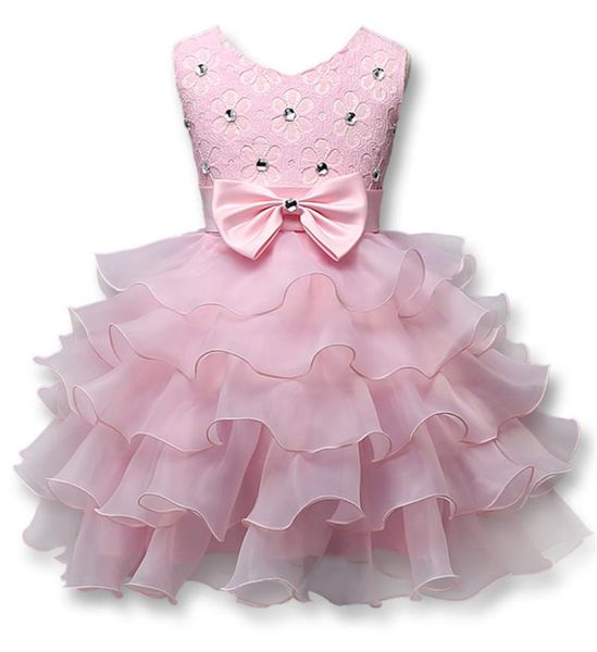 

girl's dresses baby infant birthday party bow, Red;yellow