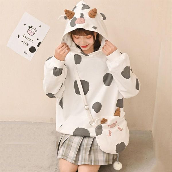 

women's hoodies & sweatshirts cute hooded hoodie streetwear autumn women loose funny japan cartoon pullover amine print gothic harajuk, Black
