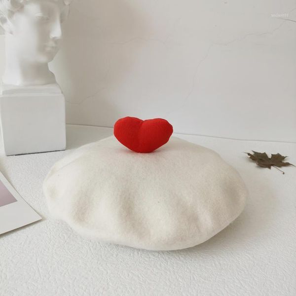 

berets love wool beret painter hat autumn and winter lolita cute, Blue;gray