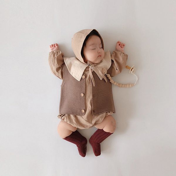

2021 autumn new baby girl vest single breast baby knitwear v neck baby boys sleeveless sweater toddler knit cardigan, Blue