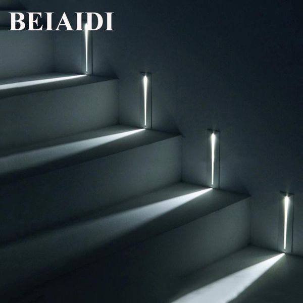

wall lamp beiaidi indoor modern brief led step light hallway el aisle corridor stair aluminum corner with 3w cob chip