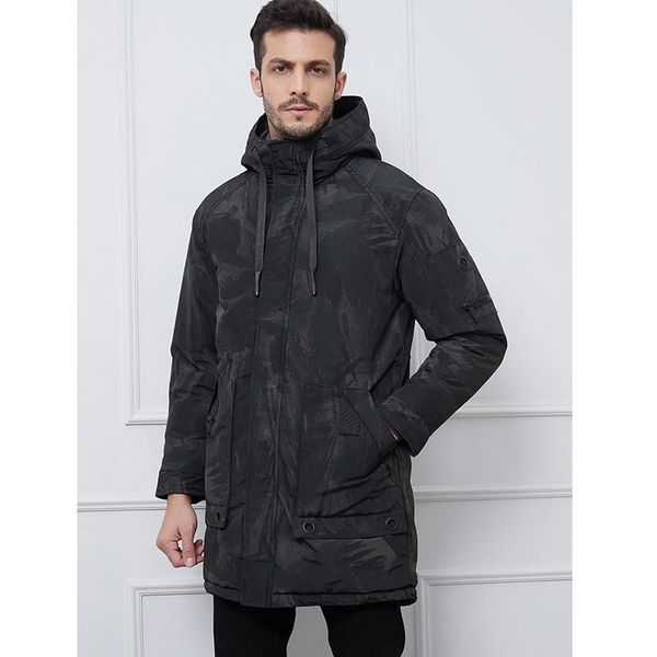 

men's down & parkas custom logo jacket thickened winter style warm windproof loose hooded casual convenient and practical camouflage co, Black