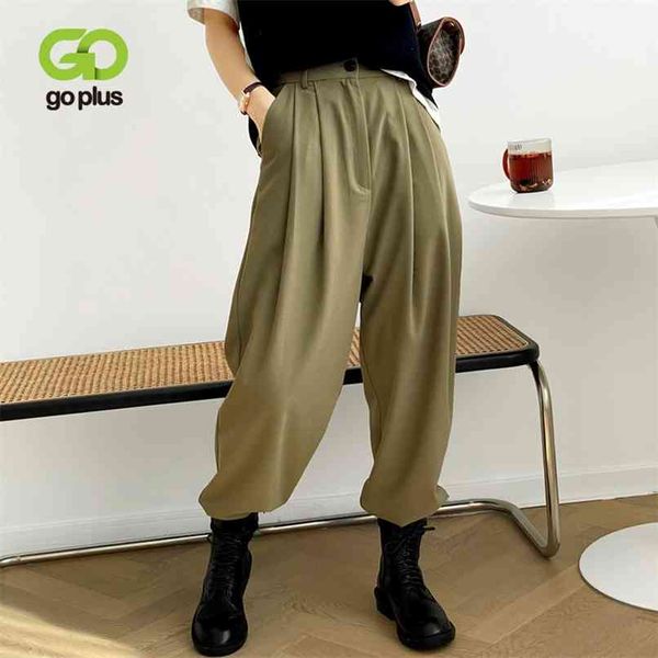 Goplus donna pantaloni ufficio signora donne ampia gamba a vita alta pantaloni neri femme pantalon spodnie damskie broeken dames 210915