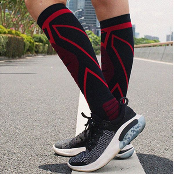 

sports socks compression stockings cycling running marathon professional breathable quick dry pressure support, Black