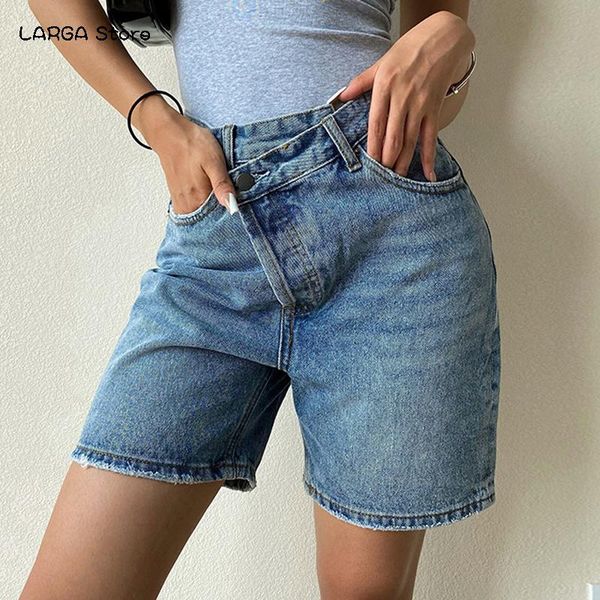 

women's shorts female denim high waist jeans undefined streetwear vintage washed fashion indie aesthetic, Blue