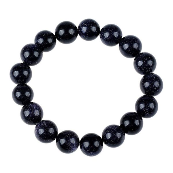 

fashion natural stone purple round beads bracelets elastic strand bangle, Black