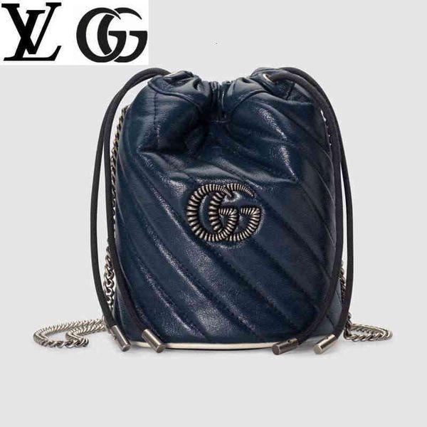 

8mp9 573817 mini blue bucket bag women handbags iconic handles shoulder totes cross body bag clutches evening