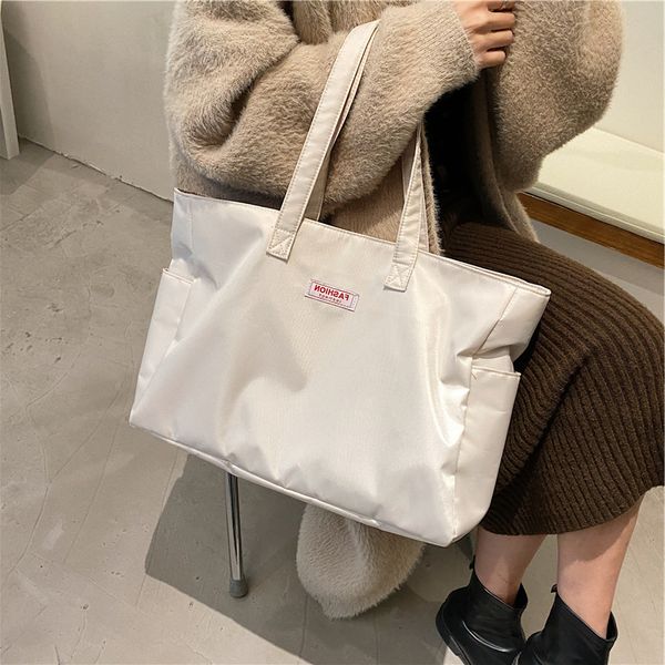 

2021 spring and summer korean version nylon waterproof oxford cloth simple tote bag women's large capacity one shoulder hand