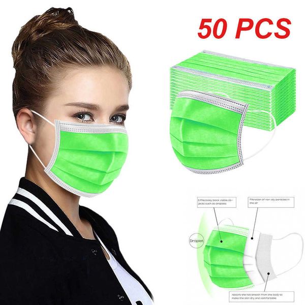 

mascarillas 50pc disposable masque 3ply ear loop halloween cosplay cubrebocas mascarafacial mond masker facemask
