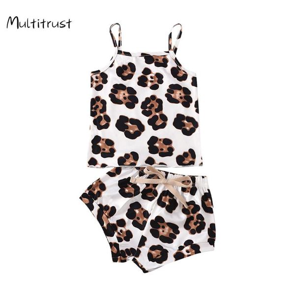

pudcoco 0-24m cute toddler infant baby boys girls clothes sets summer leopard print sleeveless vest shorts 2pcs outfits clothing, White