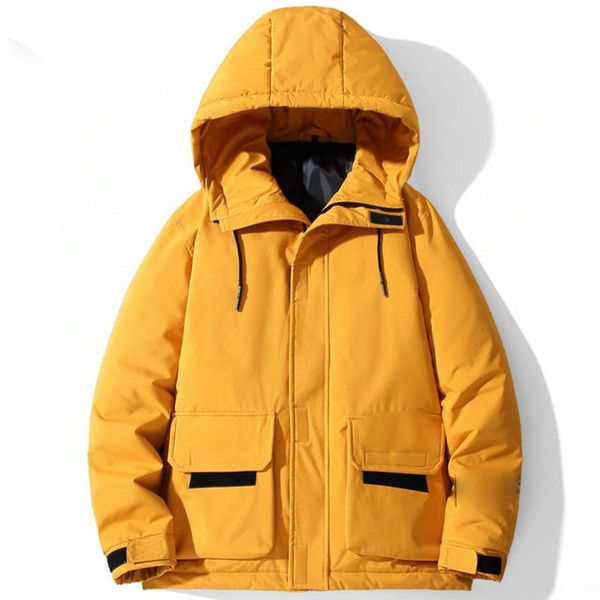 

2021 new striped print winter warm down jacket for couples with the same high-quality jackets, Black;brown