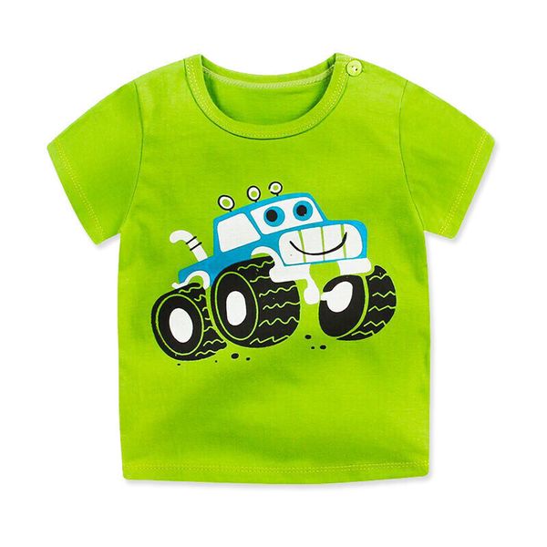 

summer baby short sleeve t-shirt cotton baby children's short girl's bottom half sleeve shirt boys' summer wear i002 green ca, Blue