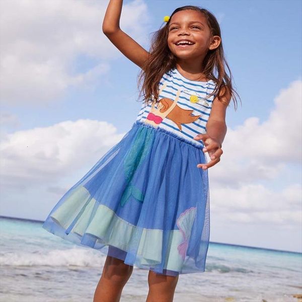 

summer girls brand casual girl dress clothes party princess for children costume embroidery mermaid, Red;yellow