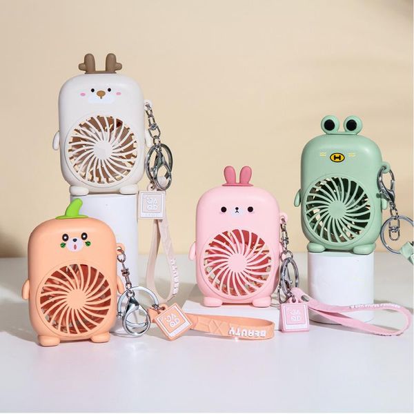 

keychains luxury mini- hold pocket fans backpack keychain usb charge outdoors keyring small fan key chains for wome kids, Silver