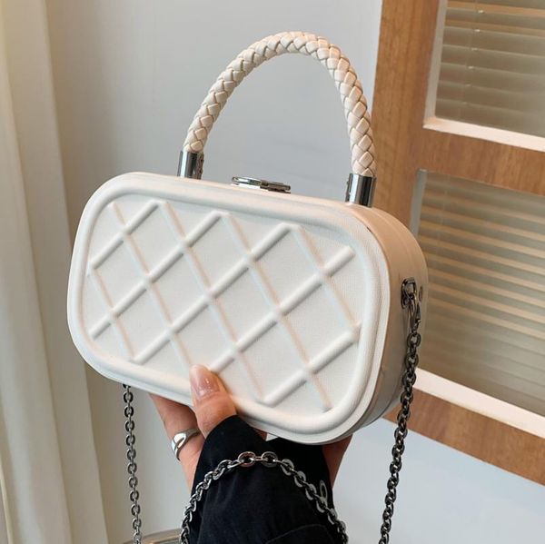 

evening bags pure color diamond chain portable box bag 2021 small fresh and simple casual one-shoulder messenger square