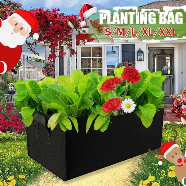 

planters & pots black grow bag garden bed anti-corrosion outdoor vegetable planter non-woven fabric seedling gallon tree handle rectangle