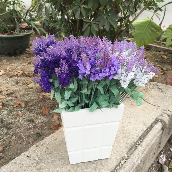

2pcs lavender white/purple silk 35cm artificial flowers never withered for wedding party home decoration decorative & wreaths