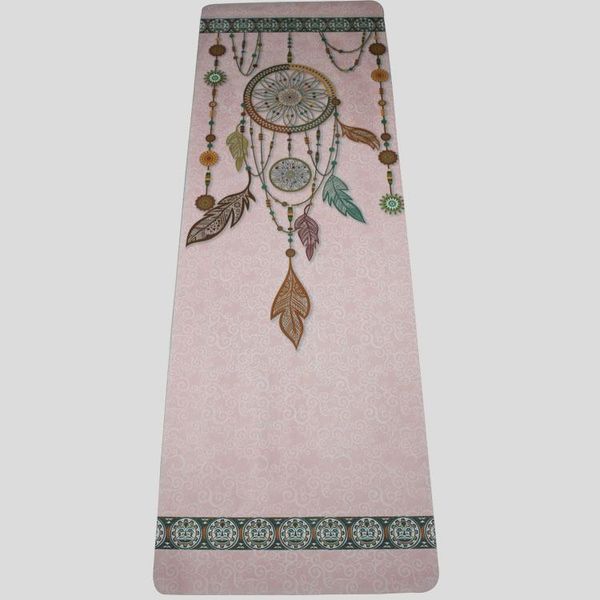 

yoga mats thick 5mm tatural rubber mat suede printing non-slip fitness