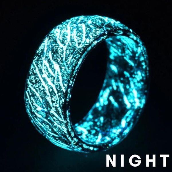 

cluster rings fashion ring punk luminous glowing in the dark wedding band fluorescent for women men gift jewelry accessories, Golden;silver