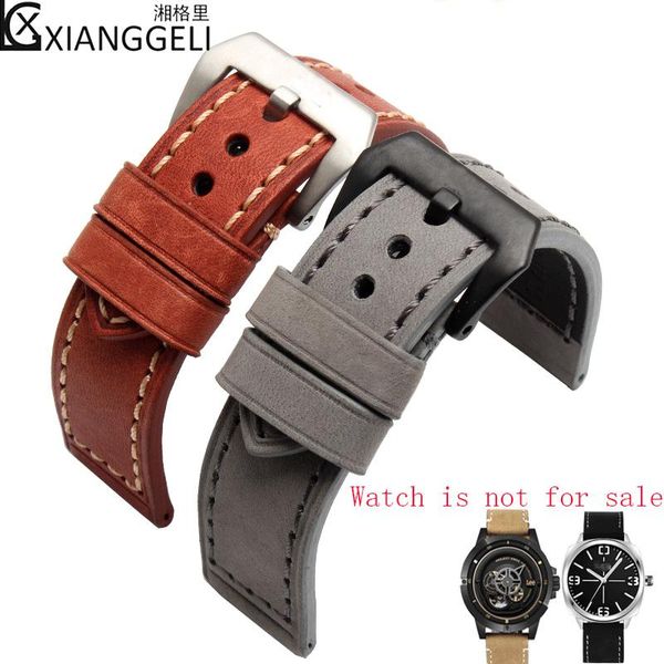 

watch bands accessories for leather with dz4346 4357 4318 men's business casual fashion flat bracelet 22 24 26mm, Black;brown
