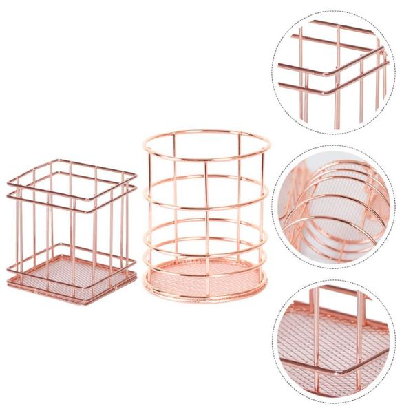 

storage baskets 2pcs creative iron pen holders home deskcontainers