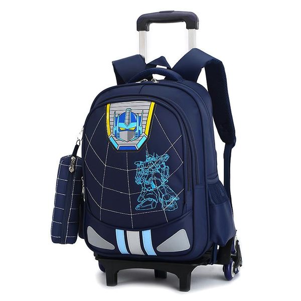 

children school bags with 3 wheels mochila infantil child climb stair trolley backpack kids wheeled boys girls bookbag