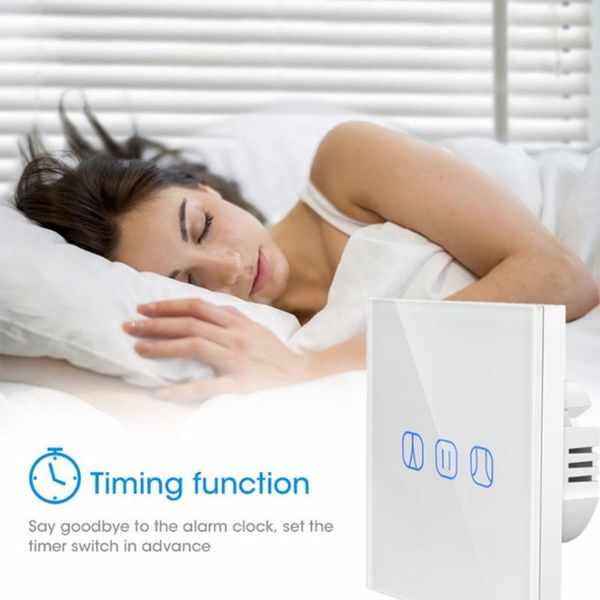 

smart home control wifi electric curtain blinds switch ,tuya life eu touch app remote control, use google with alexa echo