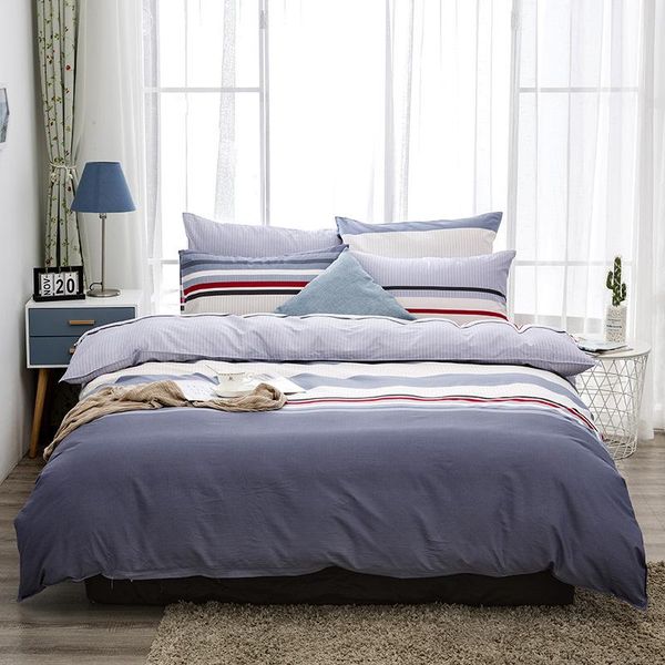 

bedding sets bed linens grid stripe color simple style for home duvet cover set flat sheet linen cotton