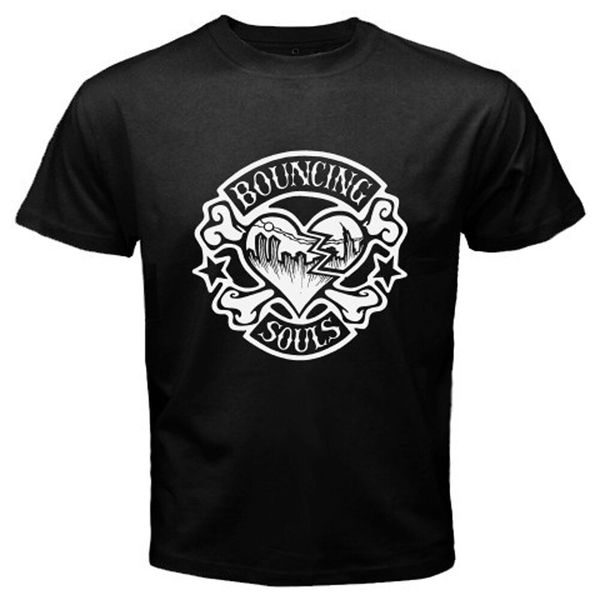 

bouncing souls rocker heart men's black t-shirt size s-3xl, White;black