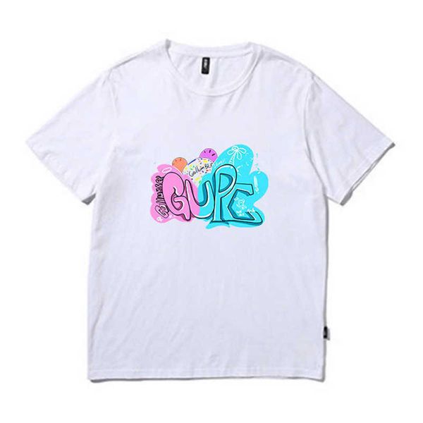

2021 fashion t shirts women's 3d direct jet printing round ne short sleeve large wear, White