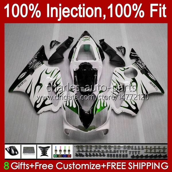 Spritzguss-Verkleidungen für HONDA CBR 600 FS CC 600F4i CBR600 F4i 01 02 03 Karosserie 46No.84 CBR600F4i F4 i 600CC 2001 2002 2003 CBR600FS 01-03 OEM Body Kit Grüne Flammen