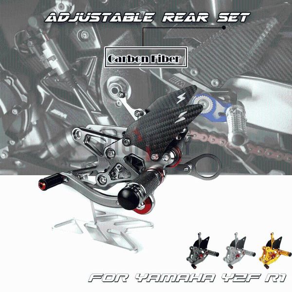 

carbon fiber & cnc motorcycle rear set footrest pegs rearset accessories for s1000 rr s1000r 2009-2014 pedals