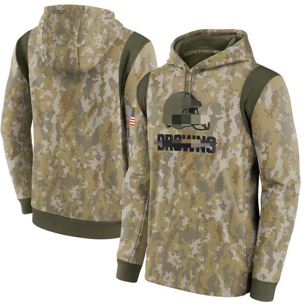 

clevelandbrownsmen women youth 2021 salute to service kids performance pullover football hoodie camo, Black;red