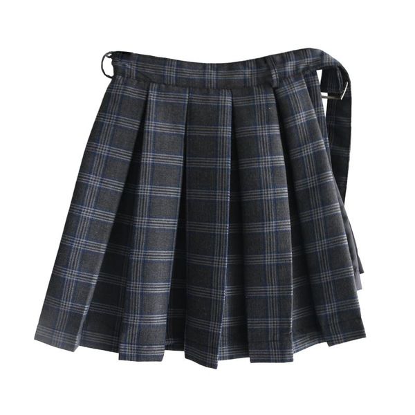 

skirts adjustable woman regiment pleated skirt gothic kilt harajuku lolita, Black