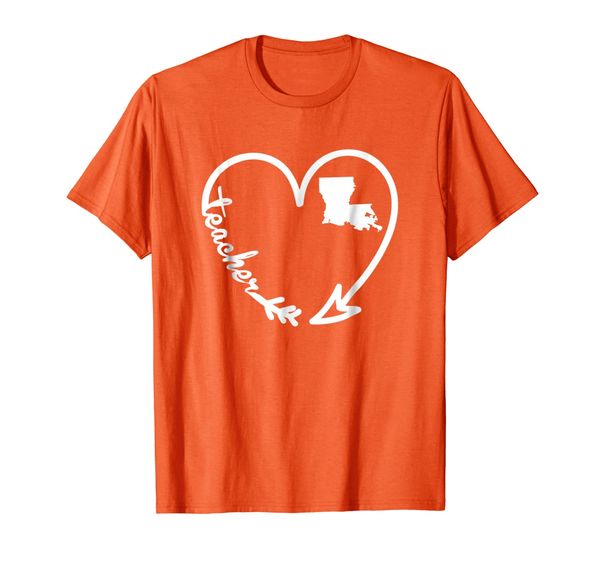 

louisiana teacher shirt arrow heart home state gift women, White;black
