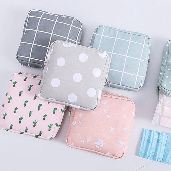 

cosmetic bags & cases fashion simple pattern sanitary pad pouch lovely girls organizer purse napkin towel storage bag women makeup small cas