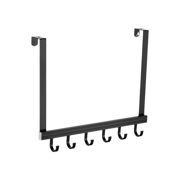 

hooks & rails hanging door rear hook row thick stainless steel 6 clothes coats shelf handbag towel rack hanger