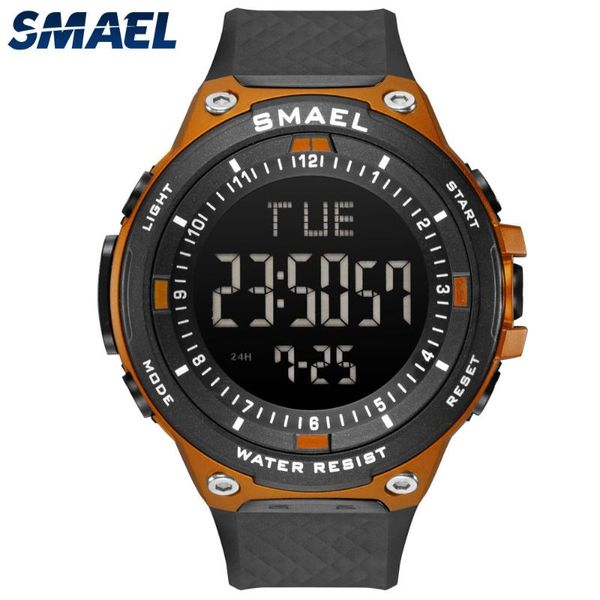 Нарученные часы Smael 1813 Men Digital Watch Светодиодная дисплей водонепроницаемый мужской хронограф Календарь тревоги спортивные часы Relogio Masculino