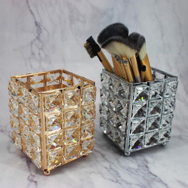 

nail pen cosmetic brush storage bbucket holder crystal bucket handicraft ornaments boxes & bins