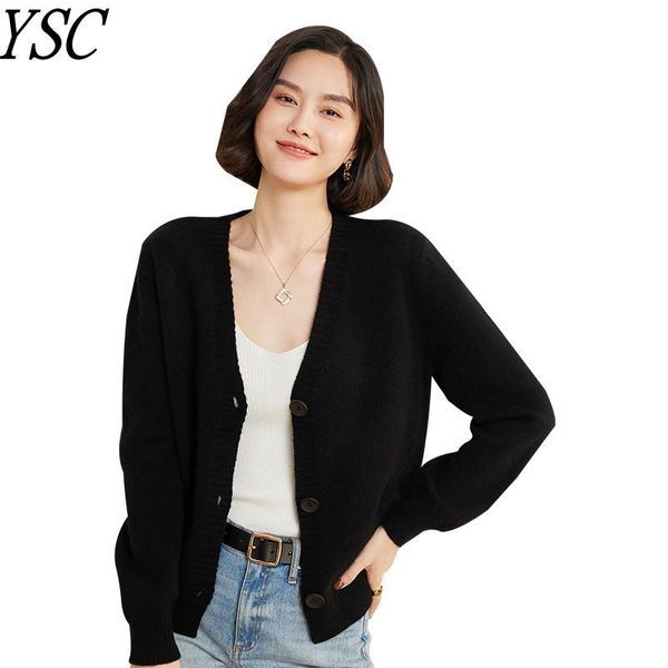 

women's knits & tees pattern women knitted 100% wool cardigan v collar classic flat solid color high-quality 36 needle fine imitation, White