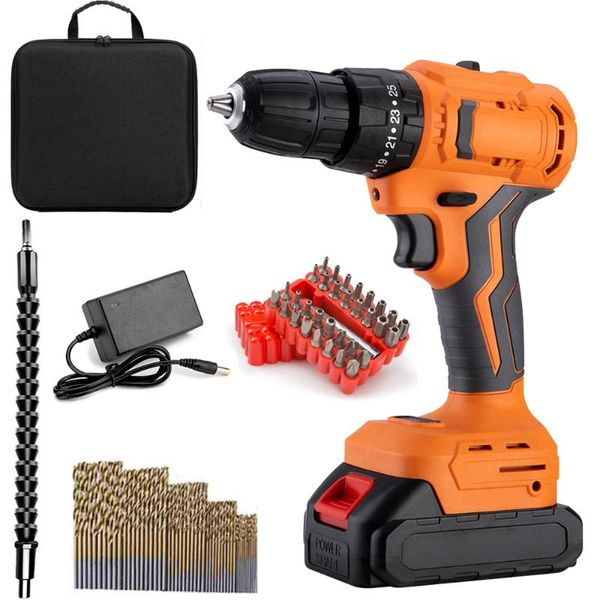 

professiona electric drills 20v brushless cordless drill 3in1 screwdriver 2-speeds adjust 25+1 torque settings lithium-ion batt