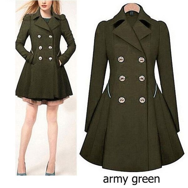

women's trench coats zogaa brand plus size coat women autumn double breasted warm windbreaker causal long ladies femme, Tan;black