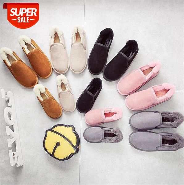 

low-cut bread shoes women's one-step plus velvet thickening cotton net red cute bun snow boots #is63