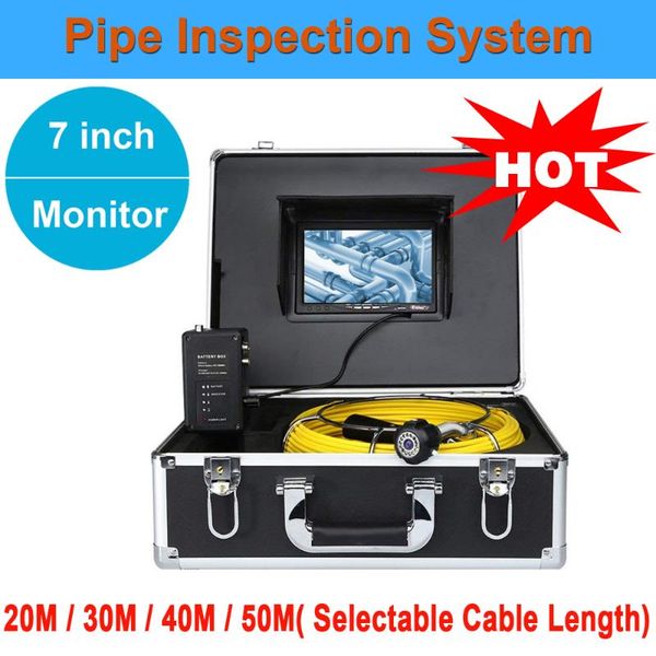 

cameras 7" color lcd drain pipe sewer industrial endoscope inspection camera system 23mm lens with 20m cable used for pipeline inspect