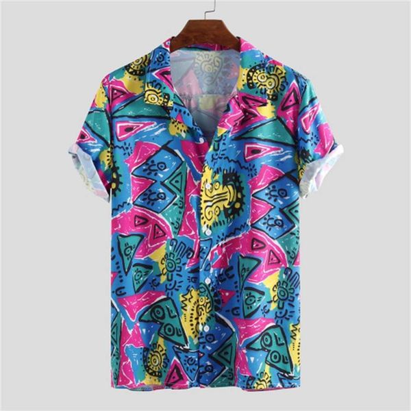 

men's casual shirts shirt men's short sleeve lapel print hawaiian shirt floral lining c8lm, White;black