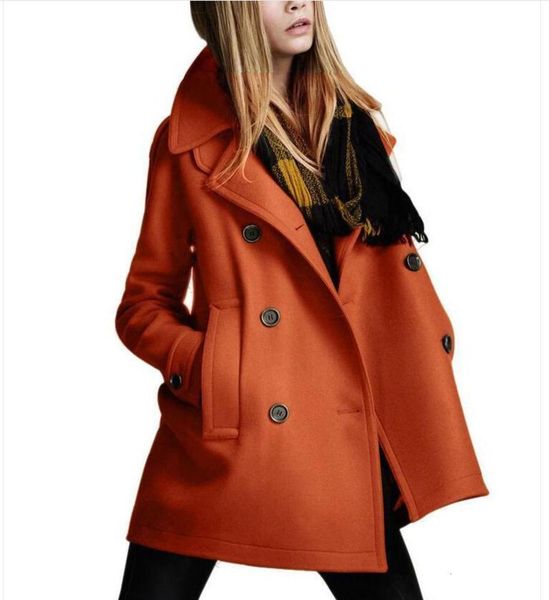 

autumn and winter women's style fashion double row wool coat, Black;brown