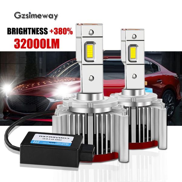 

car headlights 2pcs d3s led headlight 32000lm d2s d1s for replacement original hid lamp d4s d5s d8s d1r d2r d3r d4r cat light bulbs 6000k wh