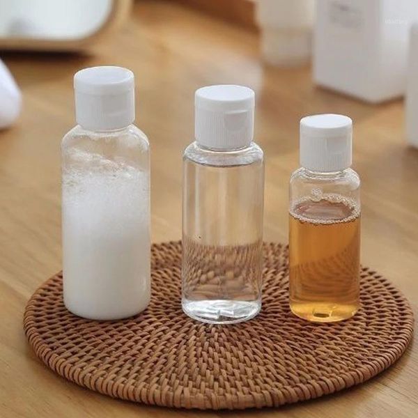 

storage bottles & jars 10pcs 5ml 10ml 20ml 30ml plastic pet clear flip lid lotion cosmetic sample vials travel liquid screw cap fill contain